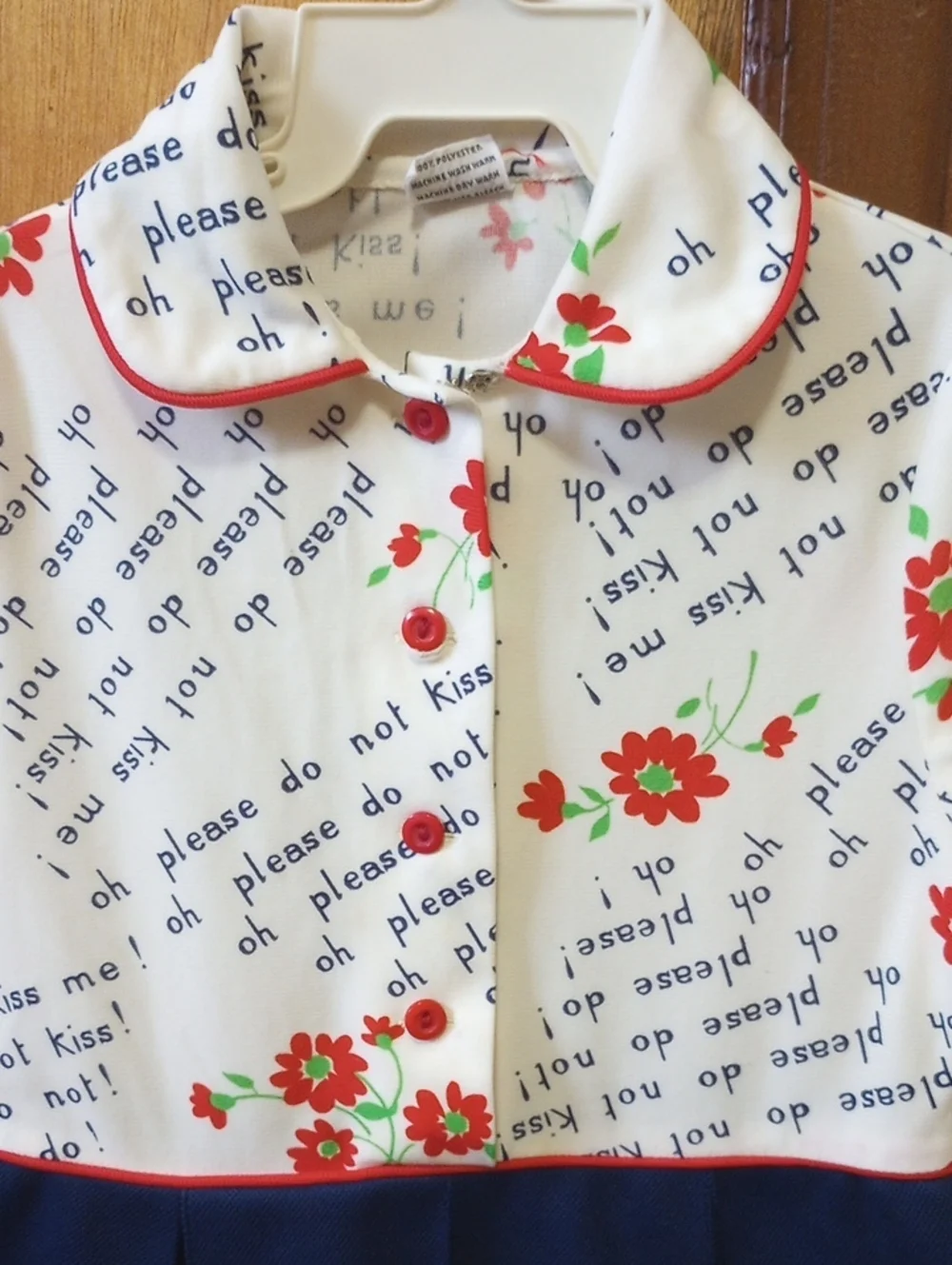 Sears Perma-Prest Floral Polyester Vintage Dress.   Please Do Not Kiss Me, Sz 5?